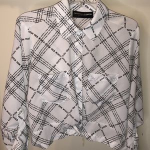 Cropped button down shirt 👚